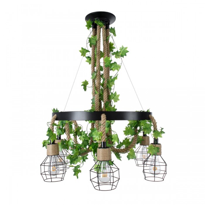 GloboStar® HELLET 01193 Vintage Industrial Κρεμαστό Φωτιστικό Οροφής Πολύφωτο 6 x E27 Μαύρο Μεταλλικό Πλέγμα με Μπεζ Σχοινί Φ72 x Y80cm GloboStar® HELLET 01193 Vintage Industrial Κρεμαστό Φωτιστικό Οροφής Πολύφωτο 6 x E27 Μαύρο Μεταλλικό Πλέγμα με Μπεζ Σχοινί Φ72 x Y80cm