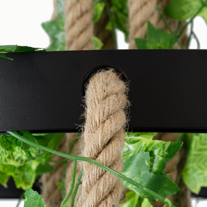 GloboStar® HELLET 01193 Vintage Industrial Κρεμαστό Φωτιστικό Οροφής Πολύφωτο 6 x E27 Μαύρο Μεταλλικό Πλέγμα με Μπεζ Σχοινί Φ72 x Y80cm GloboStar® HELLET 01193 Vintage Industrial Κρεμαστό Φωτιστικό Οροφής Πολύφωτο 6 x E27 Μαύρο Μεταλλικό Πλέγμα με Μπεζ Σχοινί Φ72 x Y80cm