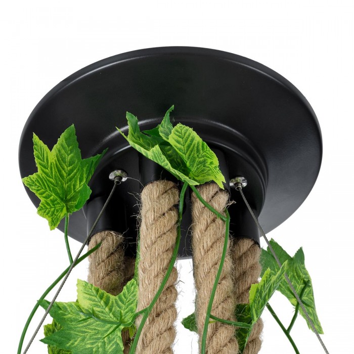 GloboStar® HELLET 01193 Vintage Industrial Κρεμαστό Φωτιστικό Οροφής Πολύφωτο 6 x E27 Μαύρο Μεταλλικό Πλέγμα με Μπεζ Σχοινί Φ72 x Y80cm GloboStar® HELLET 01193 Vintage Industrial Κρεμαστό Φωτιστικό Οροφής Πολύφωτο 6 x E27 Μαύρο Μεταλλικό Πλέγμα με Μπεζ Σχοινί Φ72 x Y80cm