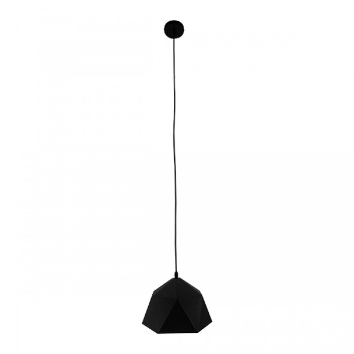 GloboStar® HEXAGON 01194 Μοντέρνο Κρεμαστό Φωτιστικό Οροφής Μονόφωτο Μαύρο - Χρυσό Μεταλλικό Καμπάνα Φ25 x Υ15cm