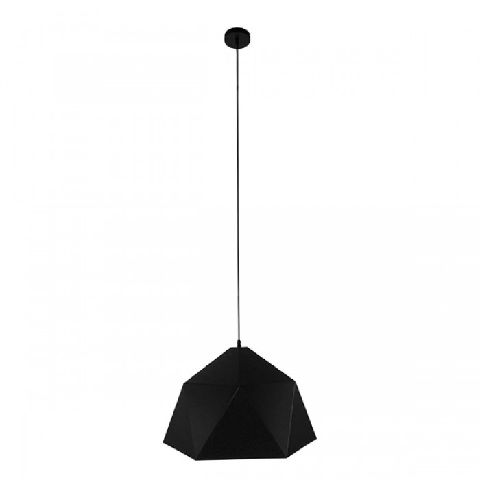 GloboStar® HEXAGON 01195 Μοντέρνο Κρεμαστό Φωτιστικό Οροφής Μονόφωτο Μαύρο - Χρυσό Μεταλλικό Καμπάνα Φ46 x Y25cm