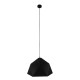 GloboStar® HEXAGON 01195 Μοντέρνο Κρεμαστό Φωτιστικό Οροφής Μονόφωτο Μαύρο - Χρυσό Μεταλλικό Καμπάνα Φ46 x Y25cm