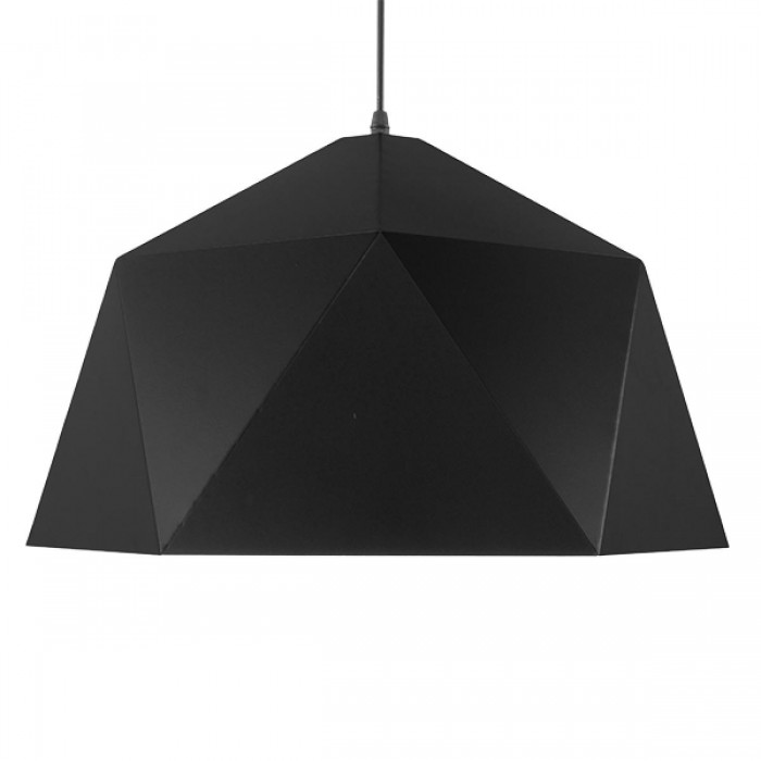 GloboStar® HEXAGON 01195 Μοντέρνο Κρεμαστό Φωτιστικό Οροφής Μονόφωτο Μαύρο - Χρυσό Μεταλλικό Καμπάνα Φ46 x Y25cm
