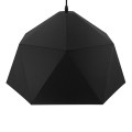 GloboStar® HEXAGON 01195 Μοντέρνο Κρεμαστό Φωτιστικό Οροφής Μονόφωτο Μαύρο - Χρυσό Μεταλλικό Καμπάνα Φ46 x Y25cm