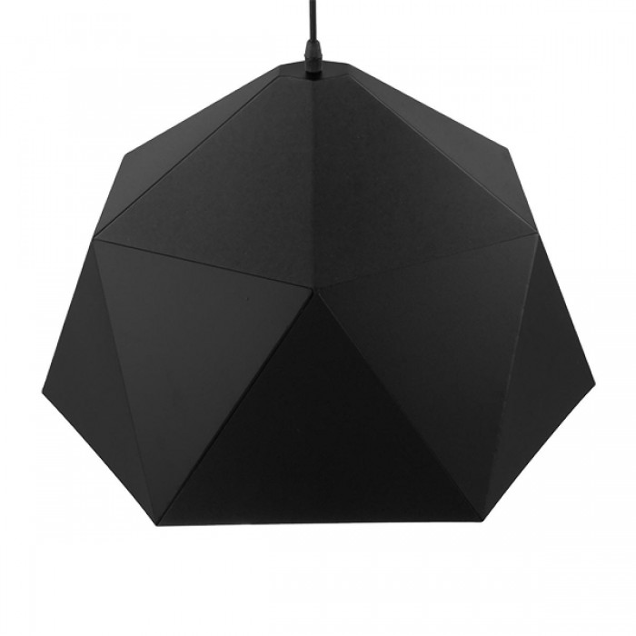 GloboStar® HEXAGON 01195 Μοντέρνο Κρεμαστό Φωτιστικό Οροφής Μονόφωτο Μαύρο - Χρυσό Μεταλλικό Καμπάνα Φ46 x Y25cm