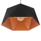 GloboStar® HEXAGON 01195 Μοντέρνο Κρεμαστό Φωτιστικό Οροφής Μονόφωτο Μαύρο - Χρυσό Μεταλλικό Καμπάνα Φ46 x Y25cm