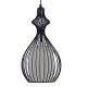 GloboStar® THYDA 01197 Μοντέρνο Κρεμαστό Φωτιστικό Οροφής Μονόφωτο Μαύρο Μεταλλικό Πλέγμα με Υφασμάτινο Εσωτερικό Καπέλο Φ21 x Y40cm