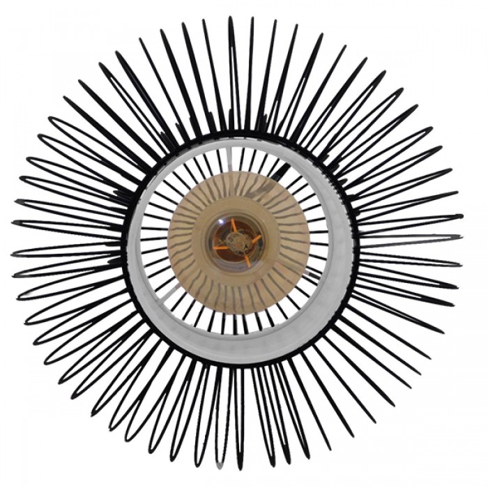 GloboStar® PANYA 01199 Μοντέρνο Κρεμαστό Φωτιστικό Οροφής Μονόφωτο Μαύρο Μεταλικό Πλέγμα με Υφασμάτινο Εσωτερικό Καπέλο Φ31 x Y42cm GloboStar® PANYA 01199 Μοντέρνο Κρεμαστό Φωτιστικό Οροφής Μονόφωτο Μαύρο Μεταλικό Πλέγμα με Υφασμάτινο Εσωτερικό Καπέλο Φ31 x Y42cm