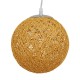 GloboStar® OCEANA 01200 Vintage Κρεμαστό Φωτιστικό Οροφής Μονόφωτο 1 x E27 Μπεζ Ξύλινο Ψάθινο Rattan Φ20 x Υ20cm