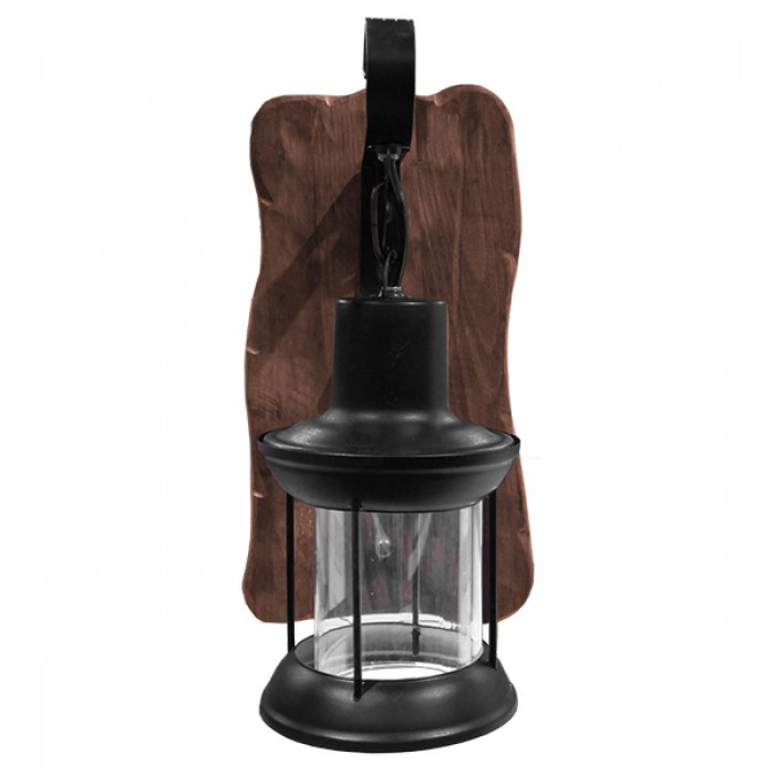 GloboStar® BRASRA 01204 Vintage Φωτιστικό Τοίχου Απλίκα Μονόφωτο Ξύλινο με Μαύρο Μεταλλικό Φανάρι και Διάφανο Γυαλί Φ21 x Μ24 x Π21 x Υ34cm GloboStar® BRASRA 01204 Vintage Φωτιστικό Τοίχου Απλίκα Μονόφωτο Ξύλινο με Μαύρο Μεταλλικό Φανάρι και Διάφανο Γυαλί Φ21 x Μ24 x Π21 x Υ34cm