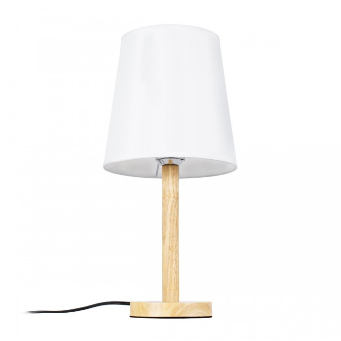GloboStar® NAPHIE 01208 Κλασικό Επιτραπέζιο Φωτιστικό Πορτατίφ Μονόφωτο 1 x E27 Ξύλινο με Λευκό Καπέλο Φ21 x Υ42cm GloboStar® NAPHIE 01208 Κλασικό Επιτραπέζιο Φωτιστικό Πορτατίφ Μονόφωτο 1 x E27 Ξύλινο με Λευκό Καπέλο Φ21 x Υ42cm