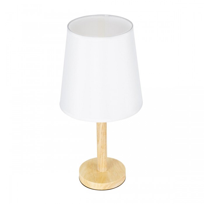 GloboStar® NAPHIE 01208 Κλασικό Επιτραπέζιο Φωτιστικό Πορτατίφ Μονόφωτο 1 x E27 Ξύλινο με Λευκό Καπέλο Φ21 x Υ42cm GloboStar® NAPHIE 01208 Κλασικό Επιτραπέζιο Φωτιστικό Πορτατίφ Μονόφωτο 1 x E27 Ξύλινο με Λευκό Καπέλο Φ21 x Υ42cm
