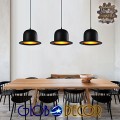 GloboStar® CHARLO 01214 Vintage Κρεμαστό Φωτιστικό Οροφής Μονόφωτο 1 x E27 Μαύρο Μεταλλικό Καμπάνα Φ26 x Y17cm