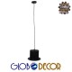 GloboStar® SHERLOCK 01215 Vintage Κρεμαστό Φωτιστικό Οροφής Μονόφωτο 1 x E27 Μαύρο Μεταλλικό Καμπάνα Φ26 x Y18cm