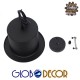 GloboStar® SHERLOCK 01215 Vintage Κρεμαστό Φωτιστικό Οροφής Μονόφωτο 1 x E27 Μαύρο Μεταλλικό Καμπάνα Φ26 x Y18cm