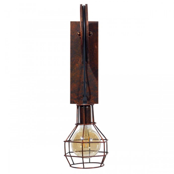 GloboStar® RYDON 01216 Vintage Industrial Φωτιστικό Τοίχου Απλίκα Μονόφωτο Καφέ Σκουριά Μεταλλικό Πλέγμα Φ15 x Μ24 x Π15 x Υ70cm GloboStar® RYDON 01216 Vintage Industrial Φωτιστικό Τοίχου Απλίκα Μονόφωτο Καφέ Σκουριά Μεταλλικό Πλέγμα Φ15 x Μ24 x Π15 x Υ70cm