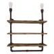 GloboStar® ENIMAS 01217 Vintage Industrial Φωτιστικό Τοίχου Απλίκα Δίφωτο Μπρούτζινο Μεταλλικό με Ξύλινα Ράφια Μ65 x Π23 x Υ76cm GloboStar® ENIMAS 01217 Vintage Industrial Φωτιστικό Τοίχου Απλίκα Δίφωτο Μπρούτζινο Μεταλλικό με Ξύλινα Ράφια Μ65 x Π23 x Υ76cm