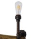 GloboStar® ENIMAS 01217 Vintage Industrial Φωτιστικό Τοίχου Απλίκα Δίφωτο Μπρούτζινο Μεταλλικό με Ξύλινα Ράφια Μ65 x Π23 x Υ76cm GloboStar® ENIMAS 01217 Vintage Industrial Φωτιστικό Τοίχου Απλίκα Δίφωτο Μπρούτζινο Μεταλλικό με Ξύλινα Ράφια Μ65 x Π23 x Υ76cm