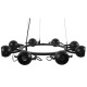 GloboStar® LINNYA 01219 Μοντέρνο Industrial Κρεμαστό Φωτιστικό Οροφής Πολύφωτο Μαύρο Μεταλλικό Πολυέλαιος με Κινούμενα Σποτ Φ66 x Y10cm