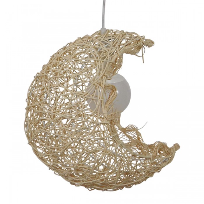 GloboStar® CRESCENT 01222 Vintage Κρεμαστό Φωτιστικό Οροφής Μονόφωτο 1 x E27 Μπεζ Ξύλινο Ψάθινο Rattan Μ20 x Π20 x Υ35cm GloboStar® CRESCENT 01222 Vintage Κρεμαστό Φωτιστικό Οροφής Μονόφωτο 1 x E27 Μπεζ Ξύλινο Ψάθινο Rattan Μ20 x Π20 x Υ35cm