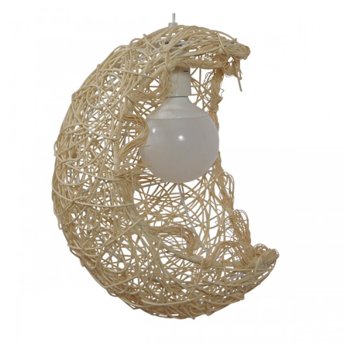 GloboStar® CRESCENT 01222 Vintage Κρεμαστό Φωτιστικό Οροφής Μονόφωτο 1 x E27 Μπεζ Ξύλινο Ψάθινο Rattan Μ20 x Π20 x Υ35cm GloboStar® CRESCENT 01222 Vintage Κρεμαστό Φωτιστικό Οροφής Μονόφωτο 1 x E27 Μπεζ Ξύλινο Ψάθινο Rattan Μ20 x Π20 x Υ35cm