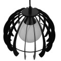 GloboStar® INGLEY 01226 Μοντέρνο Κρεμαστό Φωτιστικό Οροφής Μονόφωτο Μαύρο Μεταλλικό Πλέγμα με Λευκό Γυαλί Φ26 x Y21cm