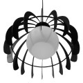 GloboStar® INGLEY 01226 Μοντέρνο Κρεμαστό Φωτιστικό Οροφής Μονόφωτο Μαύρο Μεταλλικό Πλέγμα με Λευκό Γυαλί Φ26 x Y21cm