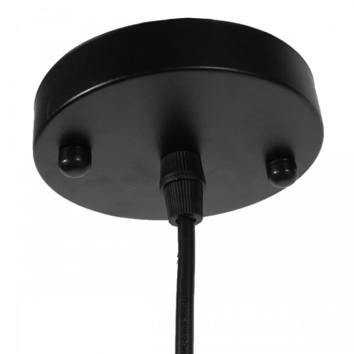 GloboStar® INGLEY 01226 Μοντέρνο Κρεμαστό Φωτιστικό Οροφής Μονόφωτο Μαύρο Μεταλλικό Πλέγμα με Λευκό Γυαλί Φ26 x Y21cm