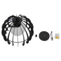 GloboStar® INGLEY 01226 Μοντέρνο Κρεμαστό Φωτιστικό Οροφής Μονόφωτο Μαύρο Μεταλλικό Πλέγμα με Λευκό Γυαλί Φ26 x Y21cm