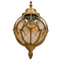 GloboStar® ETOILE 01227 Vintage Industrial Φωτιστικό Τοίχου Απλίκα Μονόφωτο Μπρονζέ Χρυσό Μεταλλικό Πλέγμα με Μελί Γυαλί Φ18 x Υ27cm