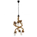 GloboStar® HAMTINE 01229 Vintage Κρεμαστό Φωτιστικό Οροφής Πολύφωτο 6 x E27 Μαύρο Μεταλλικό με Μπεζ Σχοινί Φ40 x Y92cm