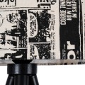 GloboStar® MAGAZINE 01230 Μοντέρνο Επιτραπέζιο Φωτιστικό Πορτατίφ Μονόφωτο 1 x E27 Ξύλινο με Άσπρο Μπεζ Καμβά Καπέλο Φ30 x Υ55cm