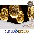 GloboStar® JADORE 01232 Μοντέρνο Κρεμαστό Φωτιστικό Οροφής Μονόφωτο με Ενσωματωμένο Φωτισμό LED 3000k Χάλκινο με Φυσητό Γυαλί Φ6 x Y23cm