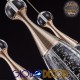 GloboStar® JADORE 01232 Μοντέρνο Κρεμαστό Φωτιστικό Οροφής Μονόφωτο με Ενσωματωμένο Φωτισμό LED 3000k Χάλκινο με Φυσητό Γυαλί Φ6 x Y23cm