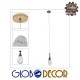 GloboStar® JADORE 01232 Μοντέρνο Κρεμαστό Φωτιστικό Οροφής Μονόφωτο με Ενσωματωμένο Φωτισμό LED 3000k Χάλκινο με Φυσητό Γυαλί Φ6 x Y23cm