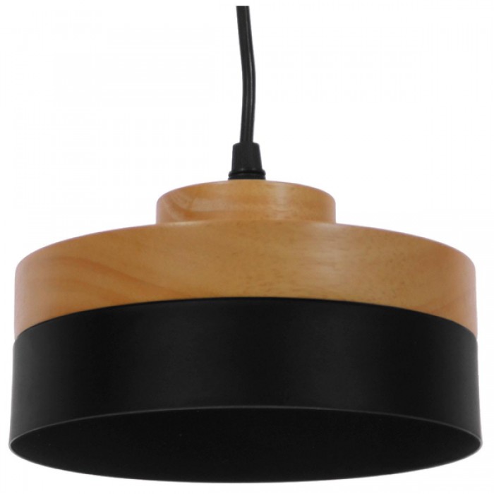 GloboStar® RUHIEL 01233 Μοντέρνο Κρεμαστό Φωτιστικό Οροφής Μονόφωτο 1 x E27 Μαύρο Μεταλλικό με Φυσικό Ξύλο Καμπάνα Φ18 x Y12cm GloboStar® RUHIEL 01233 Μοντέρνο Κρεμαστό Φωτιστικό Οροφής Μονόφωτο 1 x E27 Μαύρο Μεταλλικό με Φυσικό Ξύλο Καμπάνα Φ18 x Y12cm