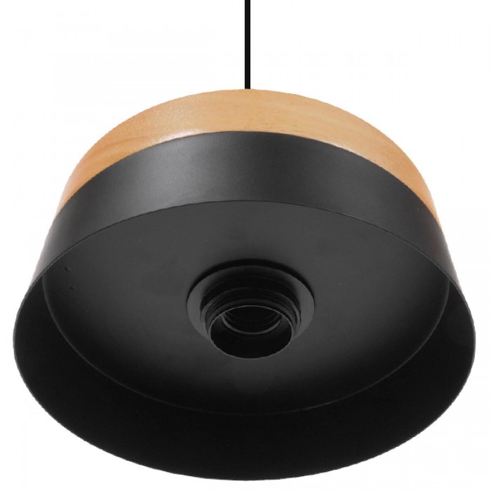 GloboStar® RUHIEL 01233 Μοντέρνο Κρεμαστό Φωτιστικό Οροφής Μονόφωτο 1 x E27 Μαύρο Μεταλλικό με Φυσικό Ξύλο Καμπάνα Φ18 x Y12cm GloboStar® RUHIEL 01233 Μοντέρνο Κρεμαστό Φωτιστικό Οροφής Μονόφωτο 1 x E27 Μαύρο Μεταλλικό με Φυσικό Ξύλο Καμπάνα Φ18 x Y12cm