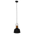 GloboStar® DEVOTA 01235 Vintage Industrial Κρεμαστό Φωτιστικό Οροφής Μονόφωτο Μαύρο Μεταλλικό Καμπάνα Φ22 x Y30cm