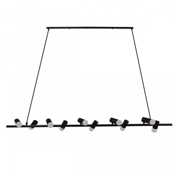 GloboStar® ALFREDA 01242 Μοντέρνο Κρεμαστό Φωτιστικό Οροφής Πολύφωτο Μαύρο Μεταλλικό Ράγα Μ140 x Π18 x Υ100cm GloboStar® ALFREDA 01242 Μοντέρνο Κρεμαστό Φωτιστικό Οροφής Πολύφωτο Μαύρο Μεταλλικό Ράγα Μ140 x Π18 x Υ100cm