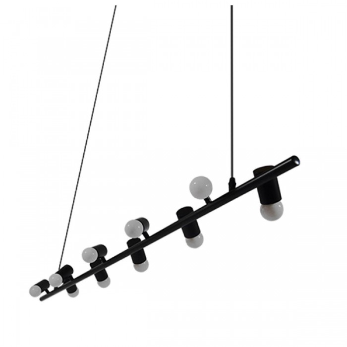GloboStar® ALFREDA 01242 Μοντέρνο Κρεμαστό Φωτιστικό Οροφής Πολύφωτο Μαύρο Μεταλλικό Ράγα Μ140 x Π18 x Υ100cm GloboStar® ALFREDA 01242 Μοντέρνο Κρεμαστό Φωτιστικό Οροφής Πολύφωτο Μαύρο Μεταλλικό Ράγα Μ140 x Π18 x Υ100cm