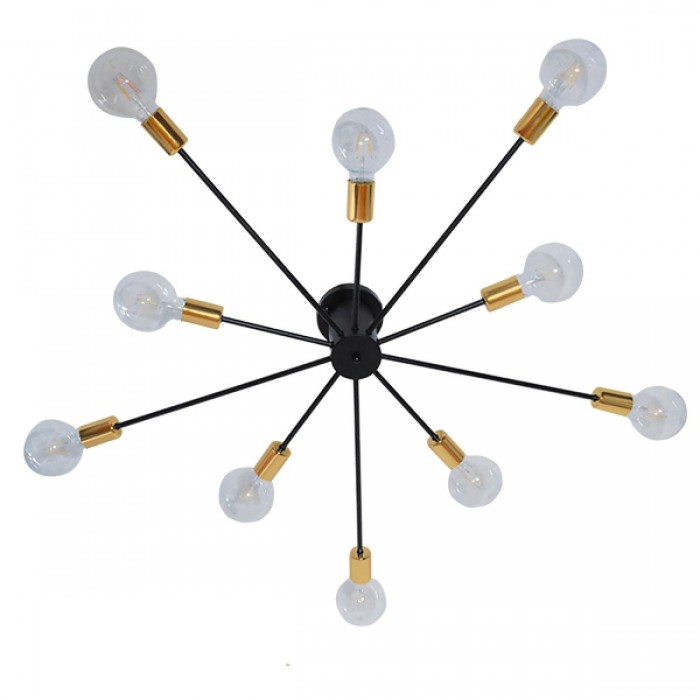 GloboStar® OLINDA 01244 Μοντέρνο Industrial Φωτιστικό Οροφής Πολύφωτο Μαύρο Μεταλλικό Φ95 x Y17cm GloboStar® OLINDA 01244 Μοντέρνο Industrial Φωτιστικό Οροφής Πολύφωτο Μαύρο Μεταλλικό Φ95 x Y17cm