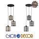 GloboStar® RAINELDA 01246 Μοντέρνο Κρεμαστό Φωτιστικό Οροφής Τρίφωτο 3 x E27 Μαύρο Μεταλλικό Πλέγμα με Λευκό Γυαλί Φ40 x Y19cm GloboStar® RAINELDA 01246 Μοντέρνο Κρεμαστό Φωτιστικό Οροφής Τρίφωτο 3 x E27 Μαύρο Μεταλλικό Πλέγμα με Λευκό Γυαλί Φ40 x Y19cm