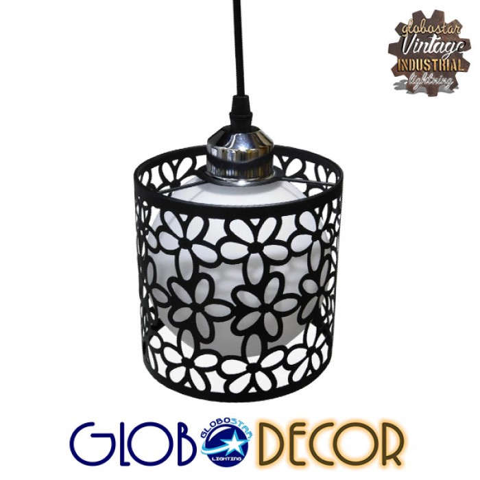 GloboStar® RAINELDA 01246 Μοντέρνο Κρεμαστό Φωτιστικό Οροφής Τρίφωτο 3 x E27 Μαύρο Μεταλλικό Πλέγμα με Λευκό Γυαλί Φ40 x Y19cm GloboStar® RAINELDA 01246 Μοντέρνο Κρεμαστό Φωτιστικό Οροφής Τρίφωτο 3 x E27 Μαύρο Μεταλλικό Πλέγμα με Λευκό Γυαλί Φ40 x Y19cm