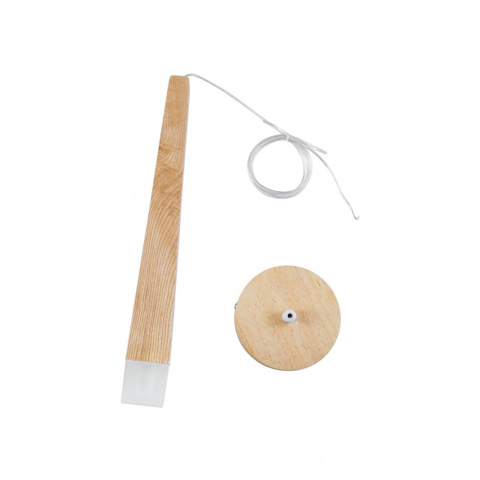 GloboStar® CALISTA 01252 Μοντέρνο Κρεμαστό Φωτιστικό Οροφής LED AC220-240V IP20 - Μ4 x Π3 x Υ33cm - Μπεζ Ξύλινο - Θερμό Λευκό 3000K