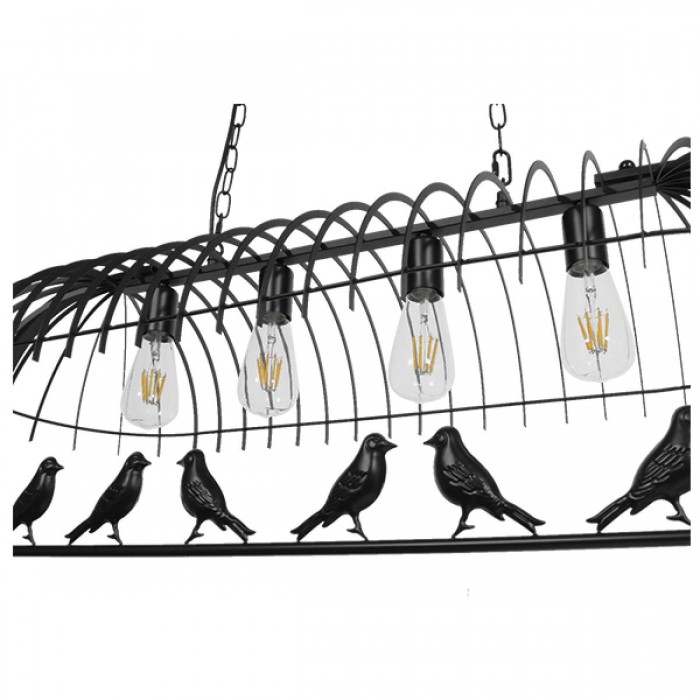 GloboStar® NEST 01255 Vintage Industrial Κρεμαστό Φωτιστικό Οροφής Πολύφωτο 4 x E27 Mαύρο Μεταλλικό Πλέγμα Μ105 x Π36.5 x Y37cm GloboStar® NEST 01255 Vintage Industrial Κρεμαστό Φωτιστικό Οροφής Πολύφωτο 4 x E27 Mαύρο Μεταλλικό Πλέγμα Μ105 x Π36.5 x Y37cm