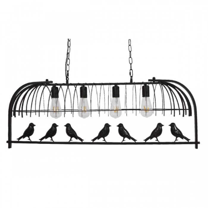 GloboStar® NEST 01255 Vintage Industrial Κρεμαστό Φωτιστικό Οροφής Πολύφωτο 4 x E27 Mαύρο Μεταλλικό Πλέγμα Μ105 x Π36.5 x Y37cm GloboStar® NEST 01255 Vintage Industrial Κρεμαστό Φωτιστικό Οροφής Πολύφωτο 4 x E27 Mαύρο Μεταλλικό Πλέγμα Μ105 x Π36.5 x Y37cm