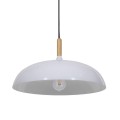 GloboStar® VALLETE WHITE 01256 Μοντέρνο Κρεμαστό Φωτιστικό Οροφής Μονόφωτο 1 x E27 Λευκό Μεταλλικό Καμπάνα Φ45 x Y27cm