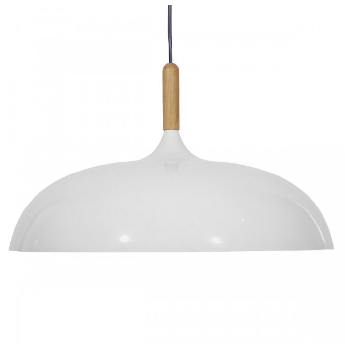 GloboStar® VALLETE WHITE 01256 Μοντέρνο Κρεμαστό Φωτιστικό Οροφής Μονόφωτο 1 x E27 Λευκό Μεταλλικό Καμπάνα Φ45 x Y27cm