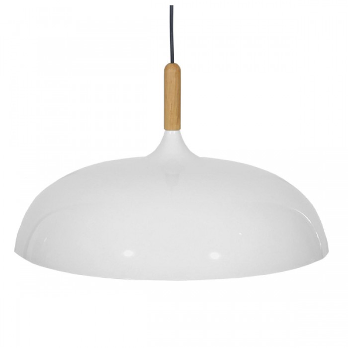 GloboStar® VALLETE WHITE 01256 Μοντέρνο Κρεμαστό Φωτιστικό Οροφής Μονόφωτο 1 x E27 Λευκό Μεταλλικό Καμπάνα Φ45 x Y27cm