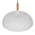 GloboStar® VALLETE WHITE 01256 Μοντέρνο Κρεμαστό Φωτιστικό Οροφής Μονόφωτο 1 x E27 Λευκό Μεταλλικό Καμπάνα Φ45 x Y27cm